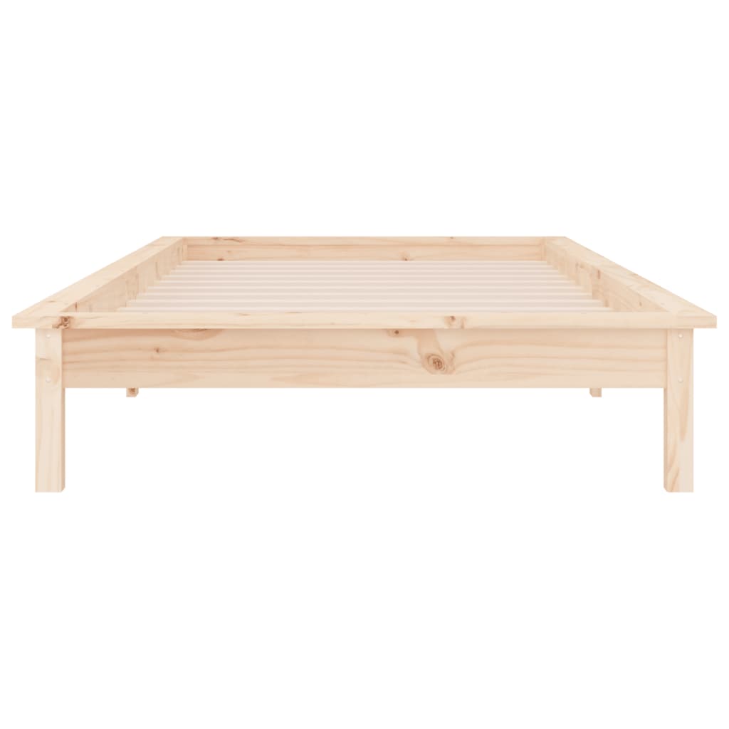 vidaXL Rama łóżka z LED, 100x200 cm, lite drewno