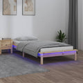 vidaXL Rama łóżka z LED, 100x200 cm, lite drewno