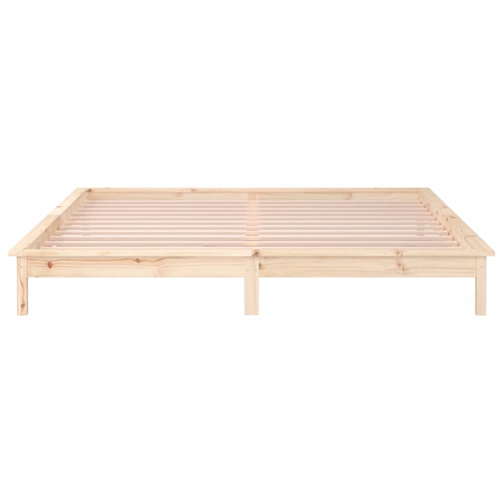 vidaXL Rama łóżka z LED, 120x200 cm, lite drewno