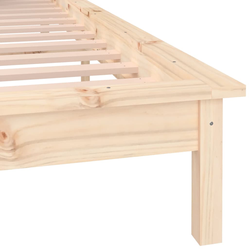 vidaXL Rama łóżka z LED, 150x200 cm, King Size, lite drewno