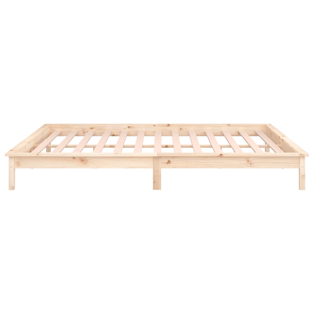 vidaXL Rama łóżka z LED, 160x200 cm, lite drewno