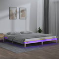 vidaXL Rama łóżka z LED, 160x200 cm, lite drewno