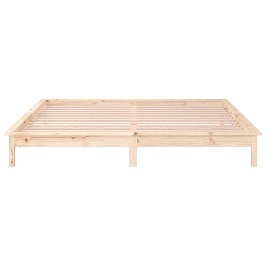 vidaXL Rama łóżka z LED, 180x200 cm, Super King, lite drewno