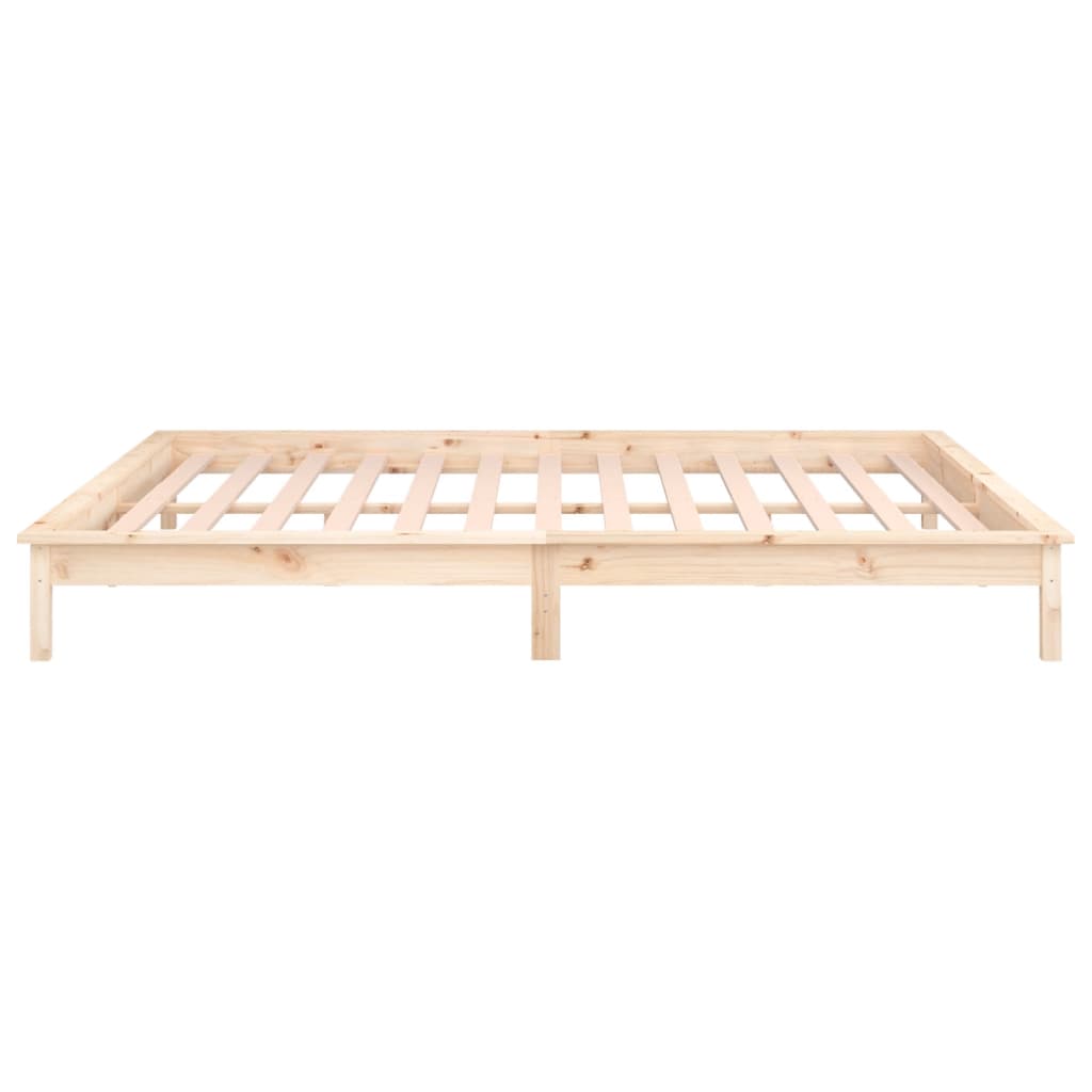 vidaXL Rama łóżka z LED, 180x200 cm, Super King, lite drewno