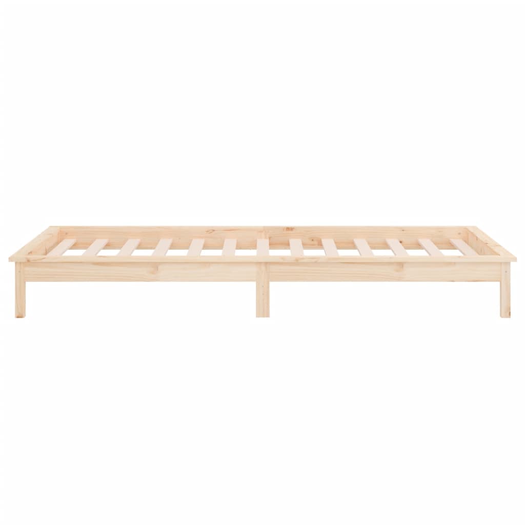 vidaXL Rama łóżka z LED, 90x190 cm, pojedyncza, lite drewno