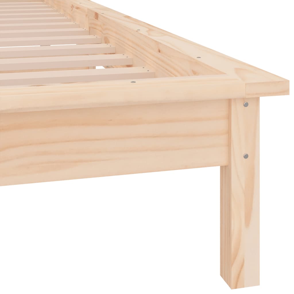 vidaXL Rama łóżka z LED, 90x190 cm, pojedyncza, lite drewno
