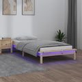 vidaXL Rama łóżka z LED, 90x190 cm, pojedyncza, lite drewno