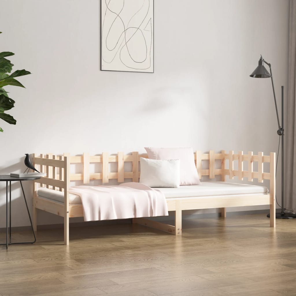 vidaXL Łóżko dzienne bez materaca, 90x190 cm, lite drewno sosnowe