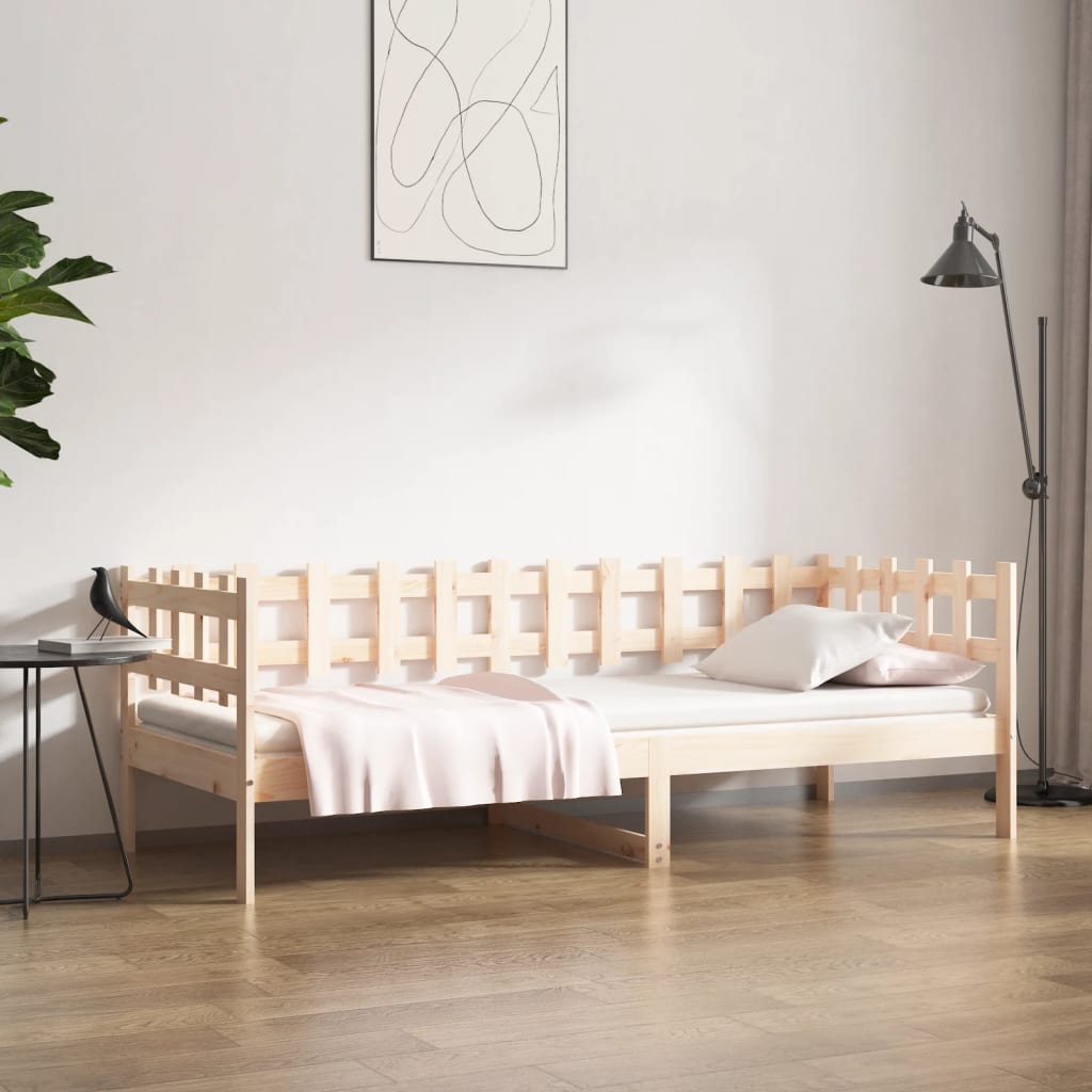 vidaXL Łóżko dzienne bez materaca, 90x190 cm, lite drewno sosnowe