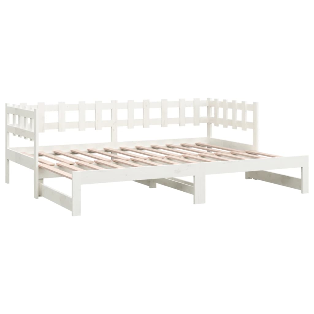 vidaXL Łóżko rozsuwane, białe, 2x(90x200) cm, lite drewno sosnowe