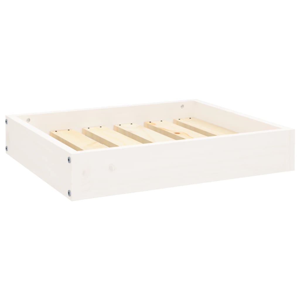 vidaXL Legowisko dla psa, białe, 51,5x44x9 cm, lite drewno sosnowe