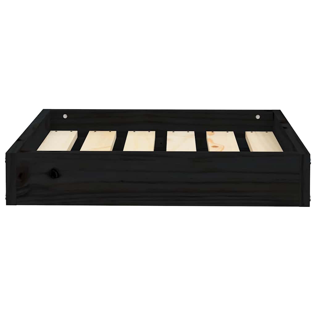 vidaXL Legowisko dla psa, czarne, 51,5x44x9 cm, lite drewno sosnowe