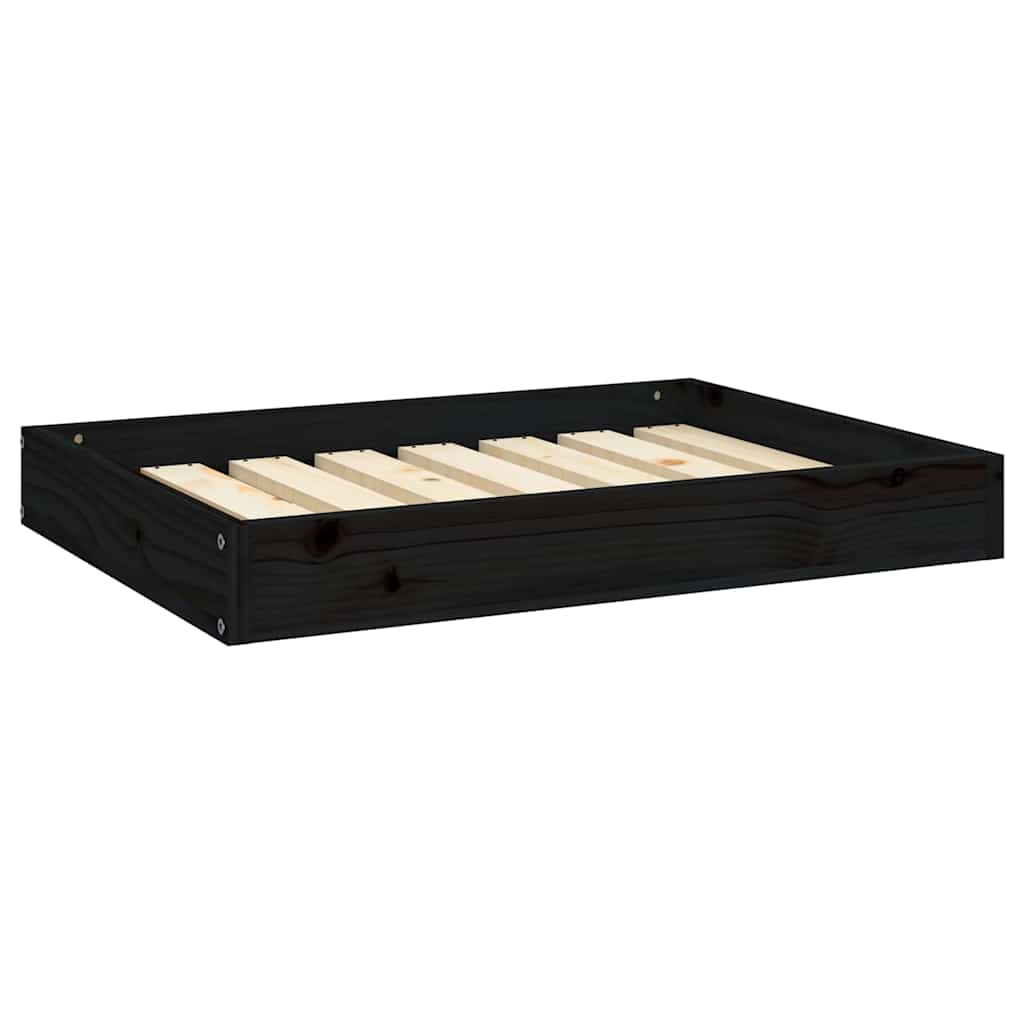 vidaXL Legowisko dla psa, czarne, 71,5x54x9 cm, lite drewno sosnowe