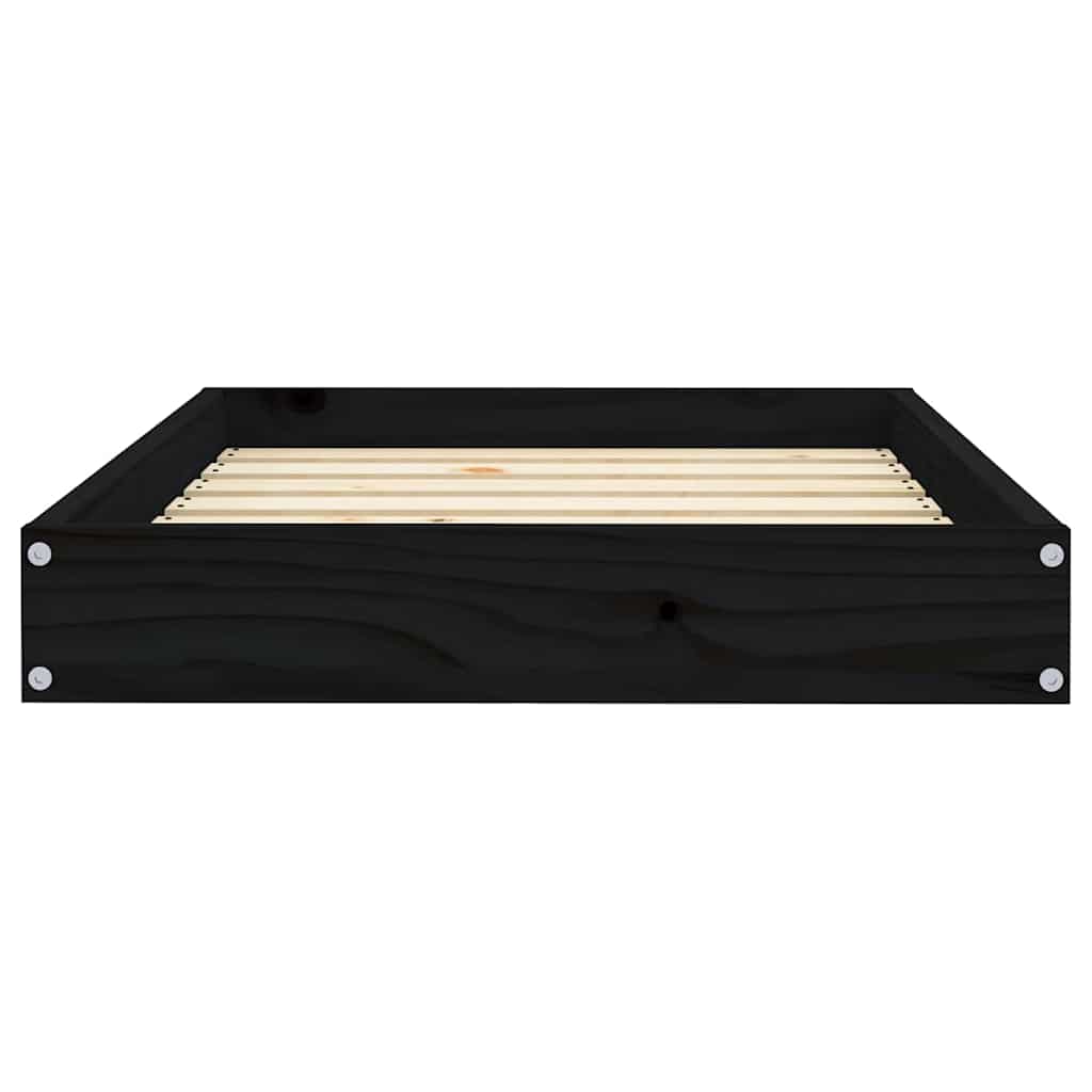 vidaXL Legowisko dla psa, czarne, 71,5x54x9 cm, lite drewno sosnowe