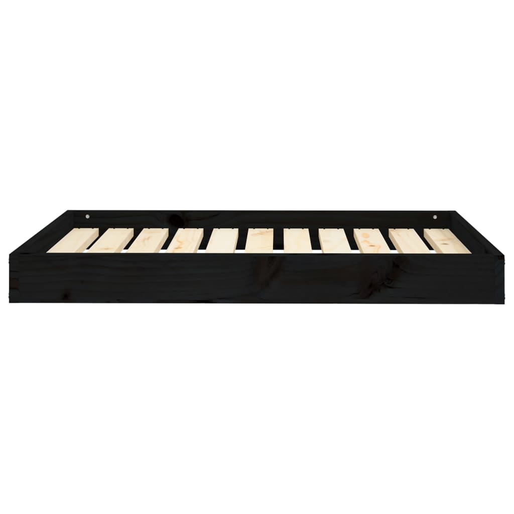 vidaXL Legowisko dla psa, czarne, 91,5x64x9 cm, lite drewno sosnowe