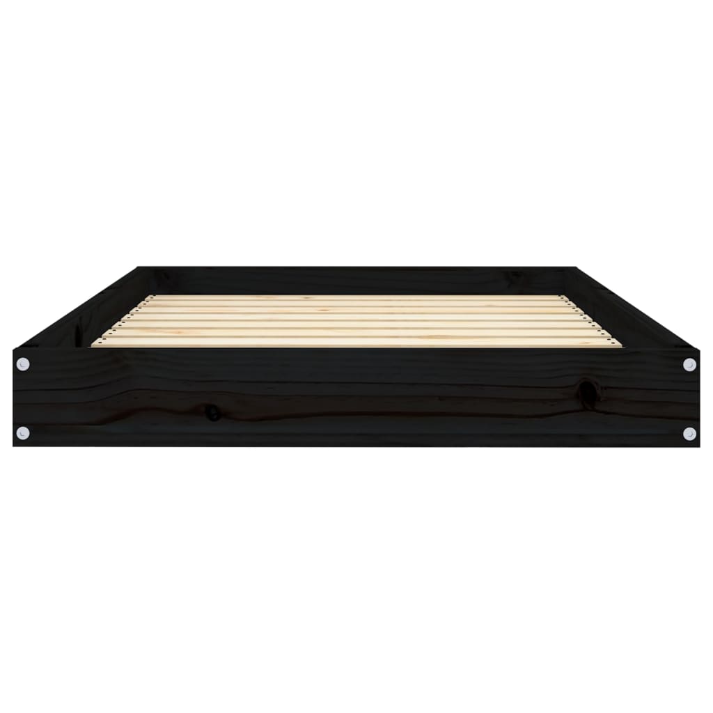vidaXL Legowisko dla psa, czarne, 91,5x64x9 cm, lite drewno sosnowe