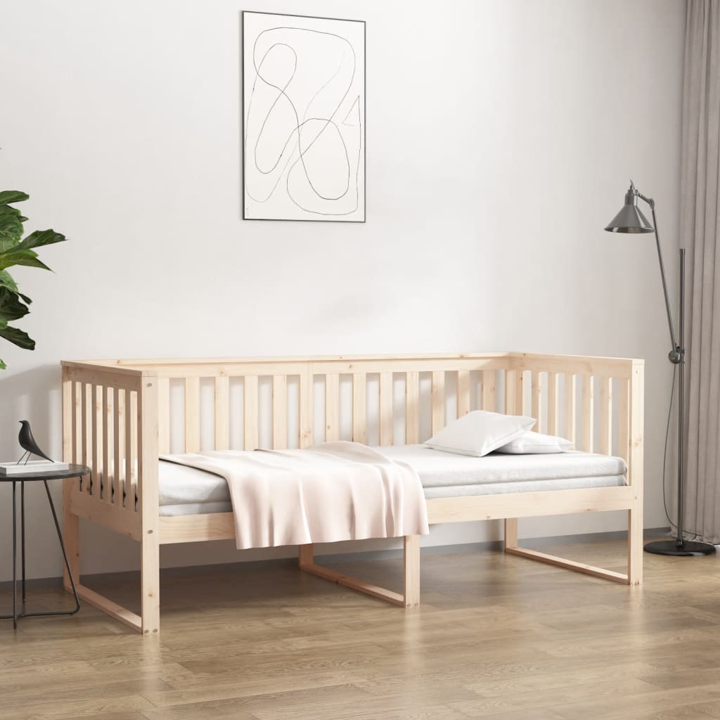 vidaXL Łóżko dzienne bez materaca, 90x200 cm, lite drewno sosnowe