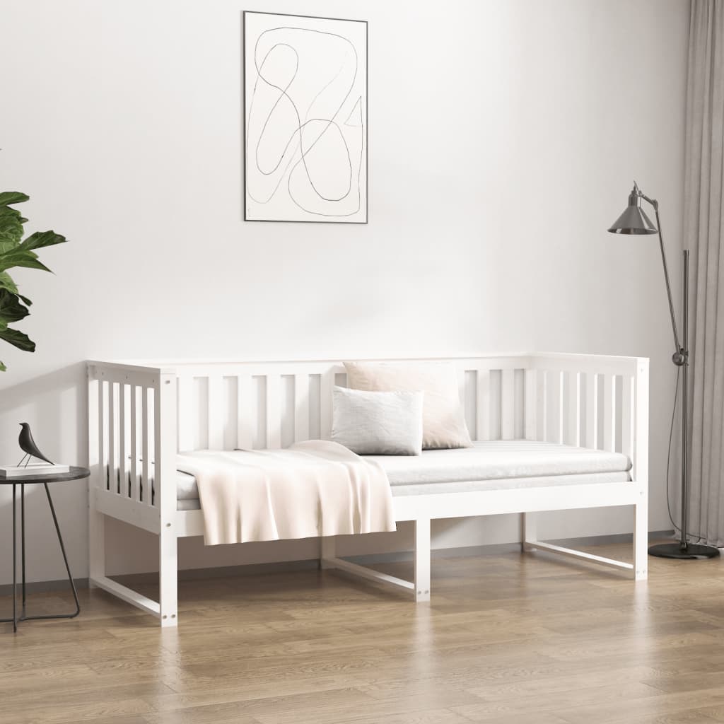 vidaXL Łóżko dzienne bez materaca, białe, 80x200 cm, drewno sosnowe