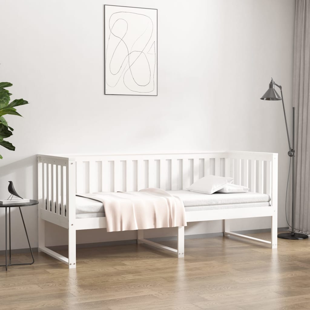 vidaXL Łóżko dzienne bez materaca, białe, 80x200 cm, drewno sosnowe