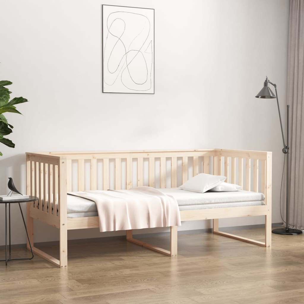 vidaXL Łóżko dzienne bez materaca, 90x190 cm, lite drewno sosnowe