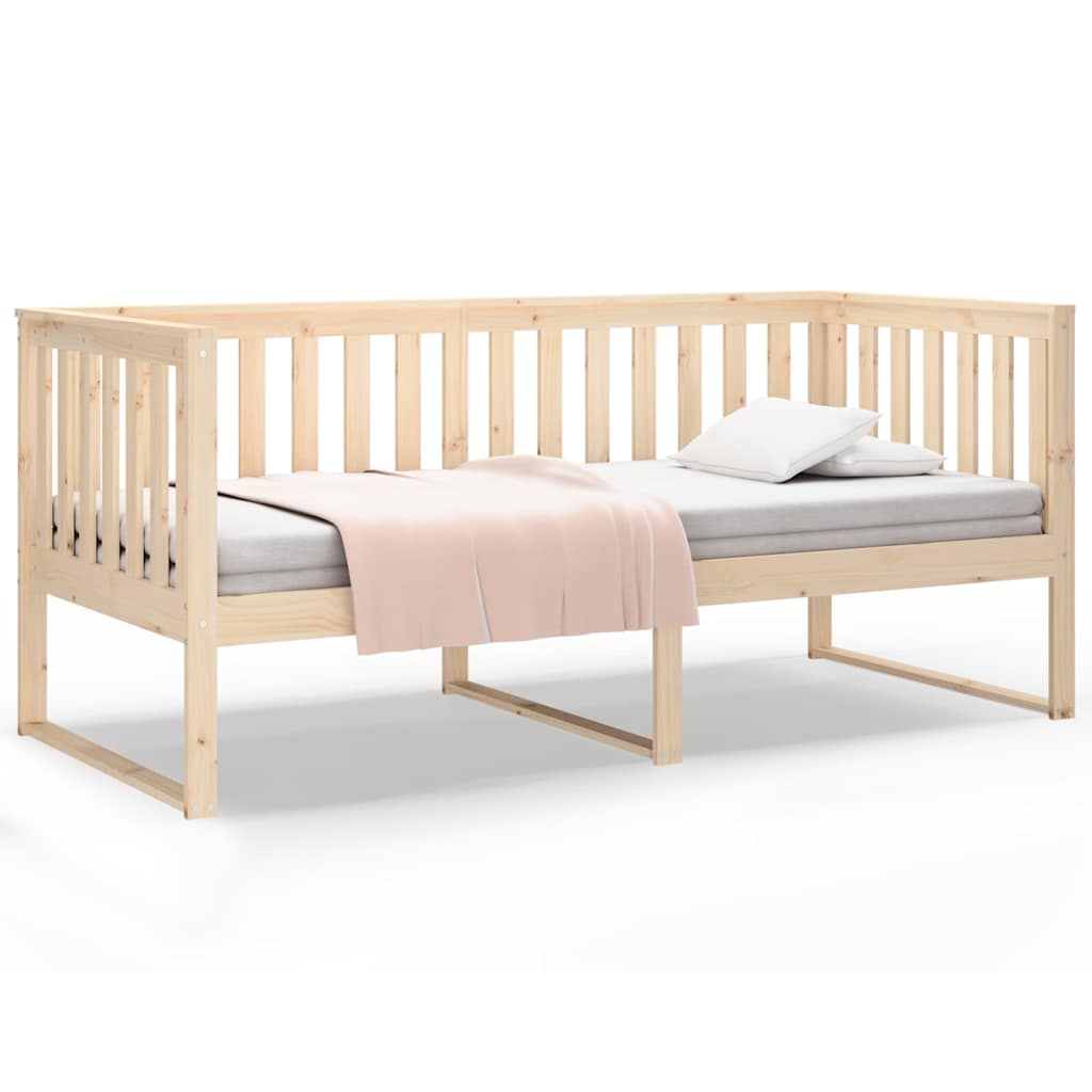 vidaXL Łóżko dzienne bez materaca 100x200 cm lite drewno sosnowe