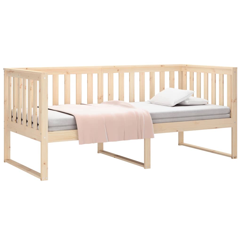 vidaXL Łóżko dzienne bez materaca 100x200 cm lite drewno sosnowe