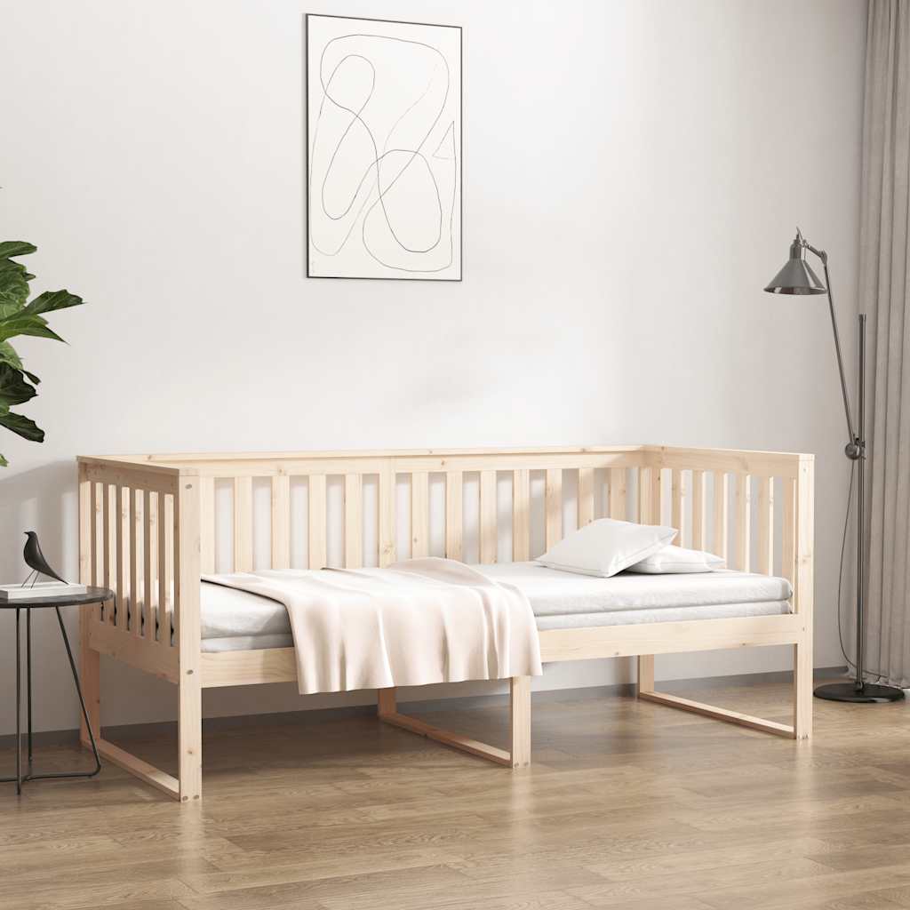 vidaXL Łóżko dzienne bez materaca 100x200 cm lite drewno sosnowe