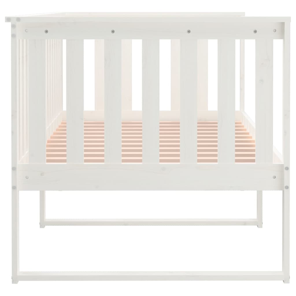 vidaXL Łóżko dzienne bez materaca białe 100x200 cm lite drewno sosnowe