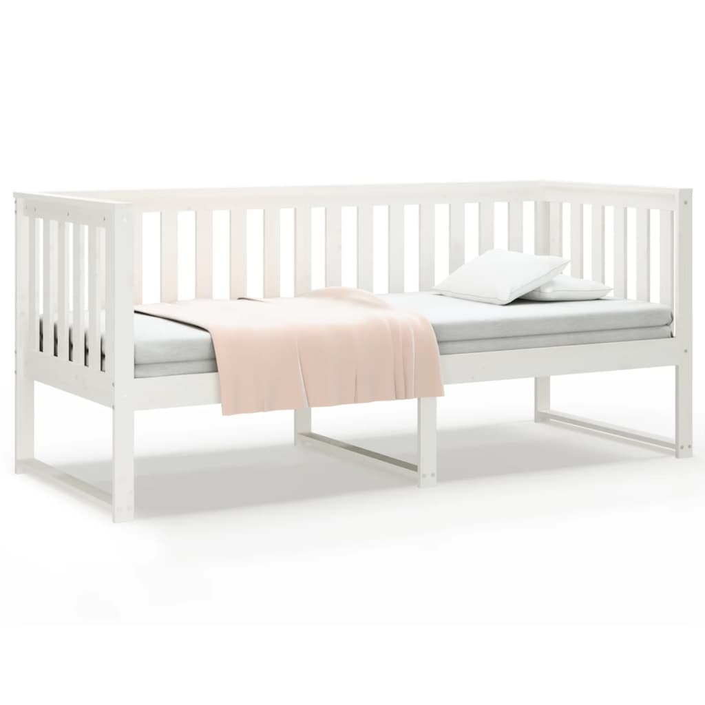 vidaXL Łóżko dzienne bez materaca białe 75x190 cm lite drewno sosnowe