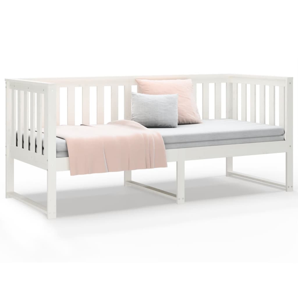 vidaXL Łóżko dzienne bez materaca białe 75x190 cm lite drewno sosnowe