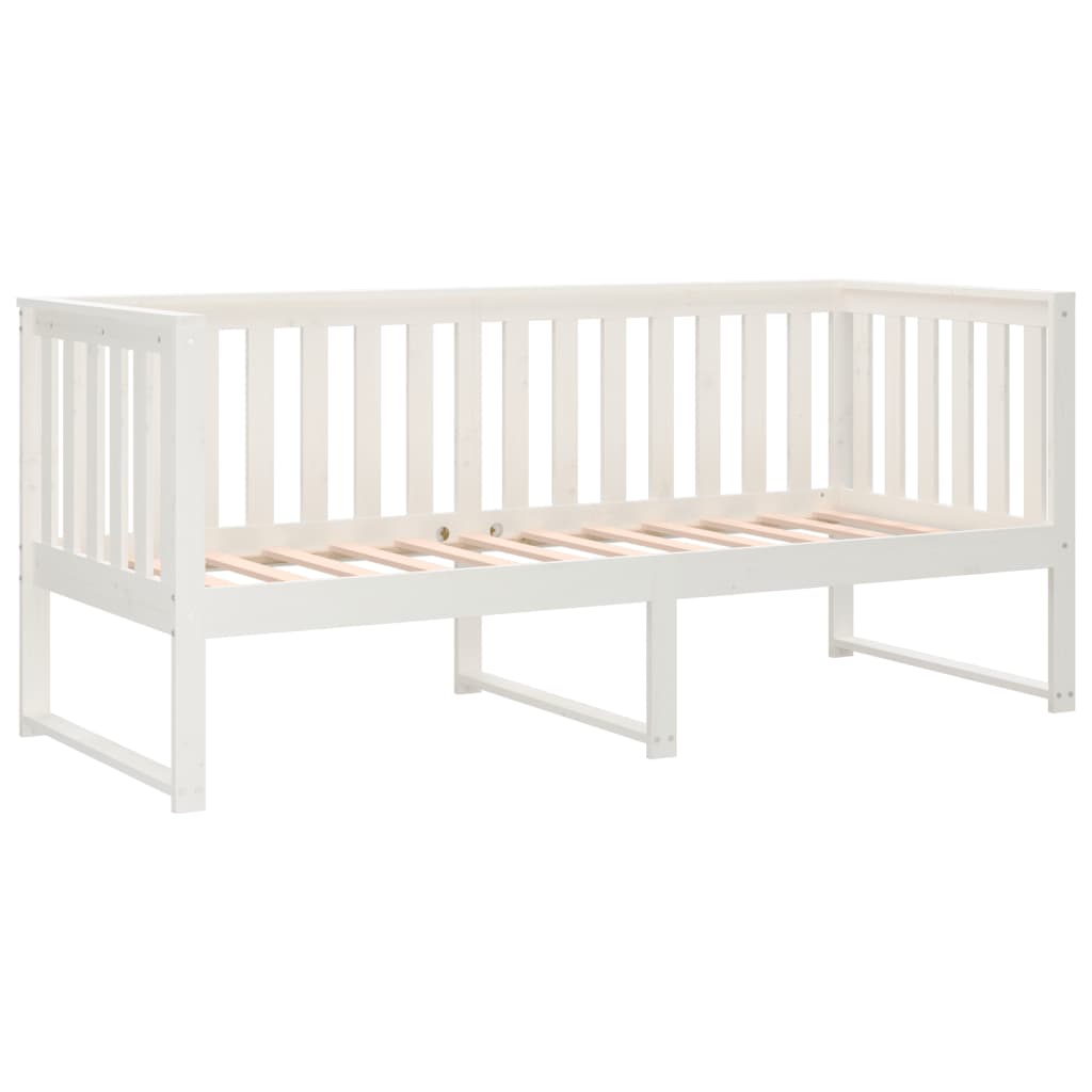 vidaXL Łóżko dzienne bez materaca białe 75x190 cm lite drewno sosnowe