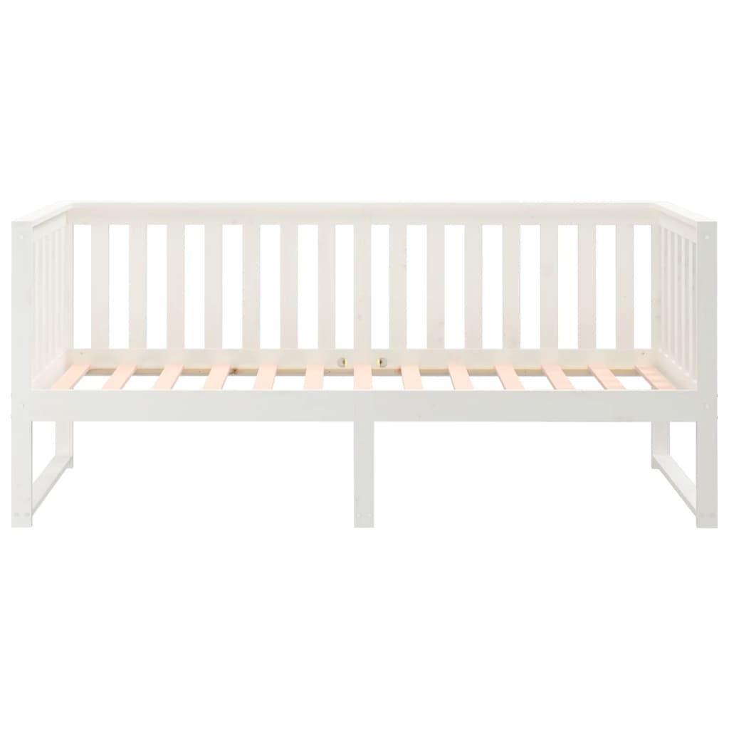vidaXL Łóżko dzienne bez materaca białe 75x190 cm lite drewno sosnowe