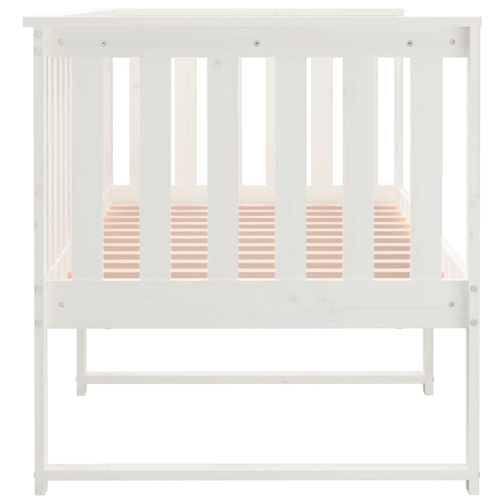 vidaXL Łóżko dzienne bez materaca białe 75x190 cm lite drewno sosnowe