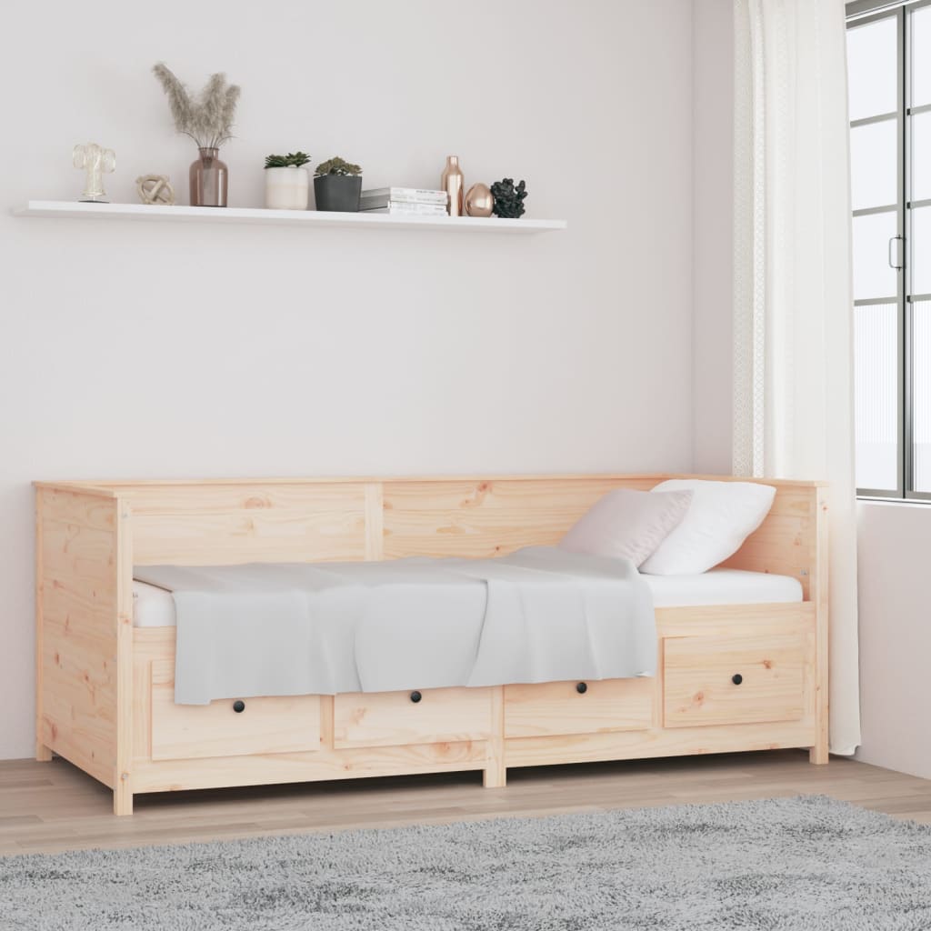 vidaXL Łóżko dzienne bez materaca, 80x200 cm, sosnowe
