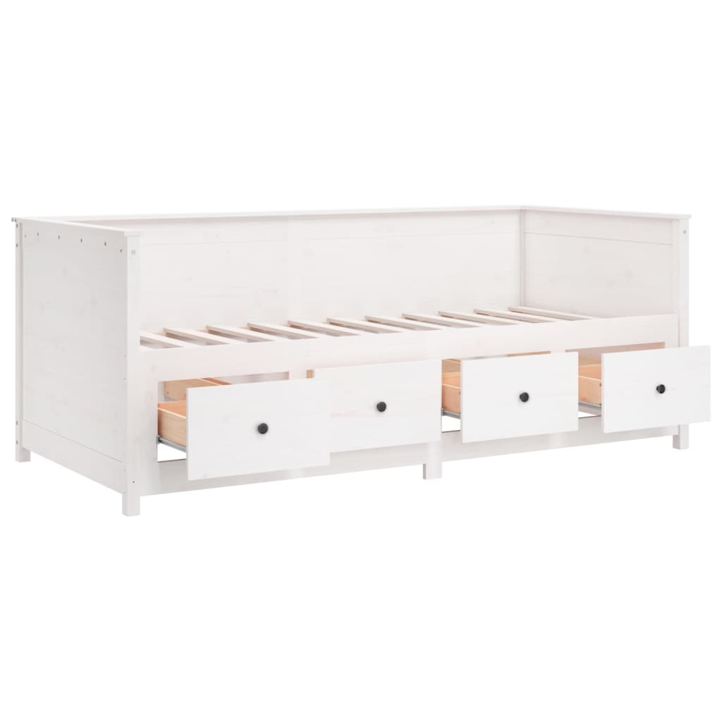 vidaXL Łóżko dzienne bez materaca, białe, 80x200 cm, drewno sosnowe