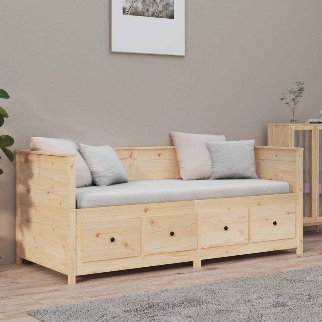 vidaXL Łóżko dzienne bez materaca, 90x190 cm, lite drewno sosnowe