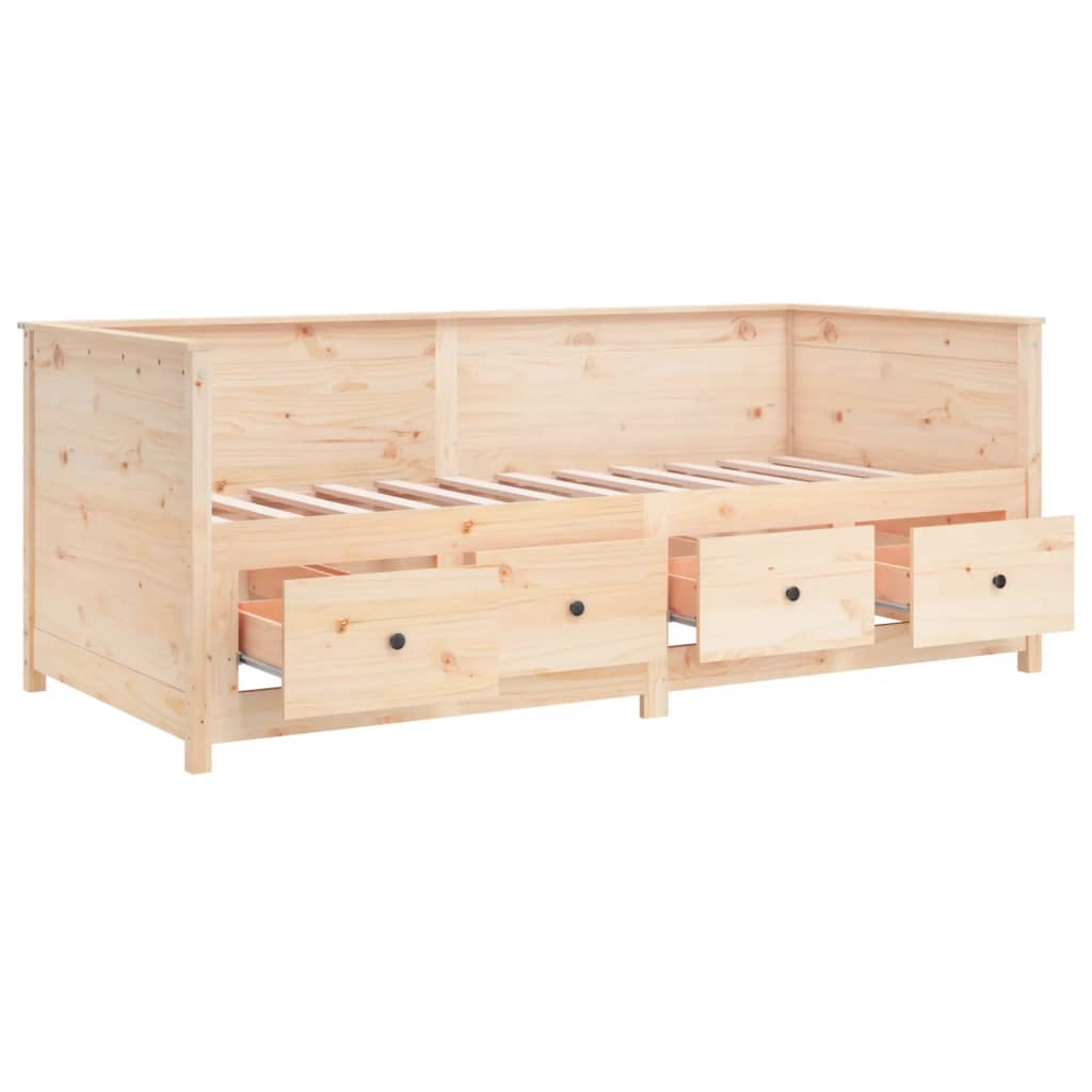 vidaXL Łóżko dzienne bez materaca, 90x190 cm, lite drewno sosnowe