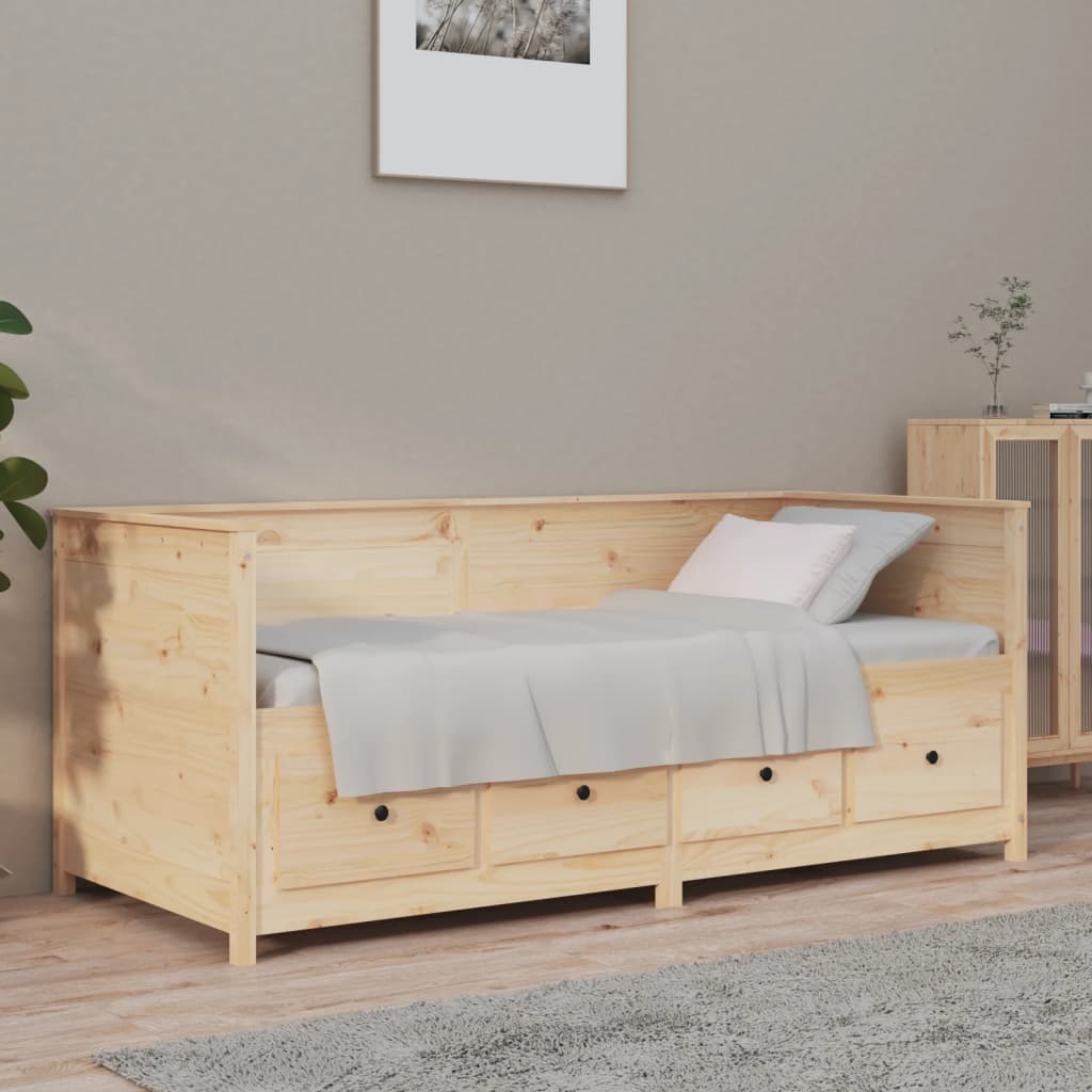 vidaXL Łóżko dzienne bez materaca, 90x190 cm, lite drewno sosnowe