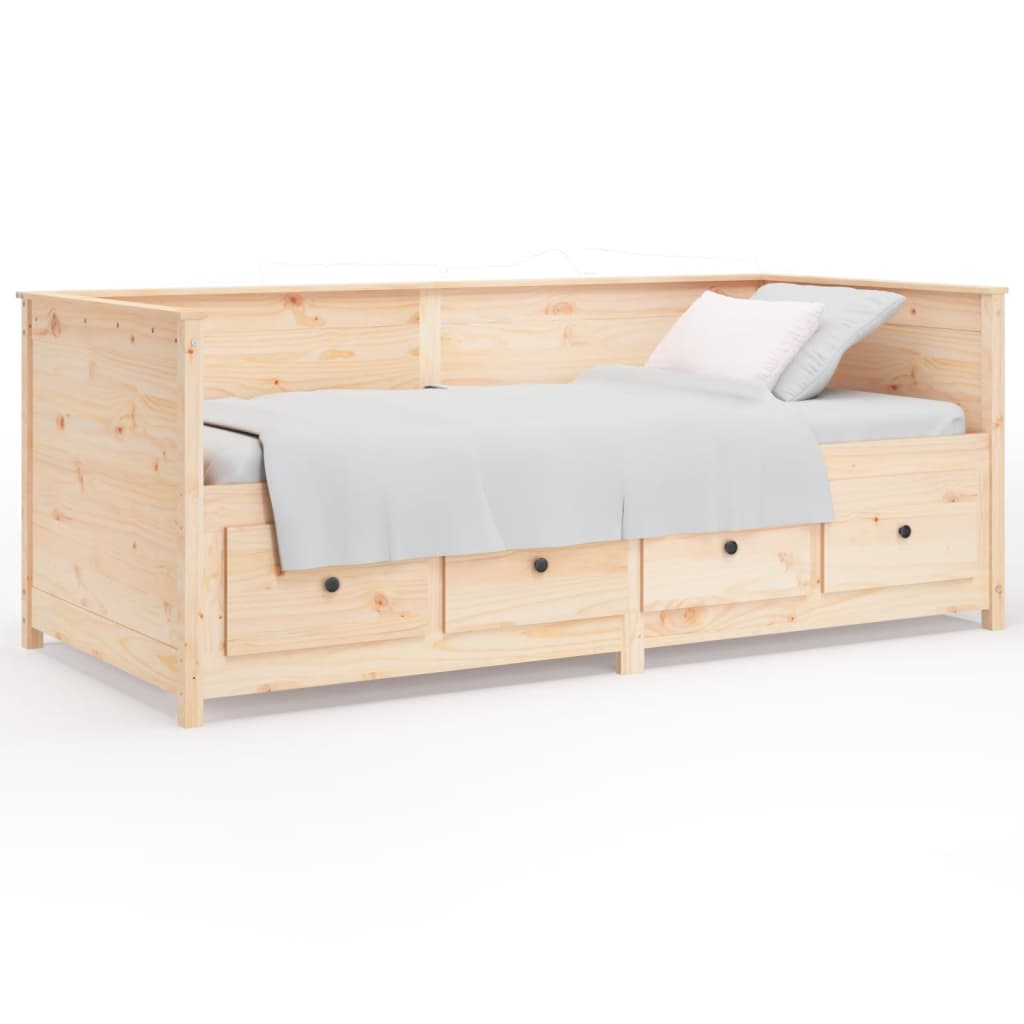 vidaXL Łóżko dzienne bez materaca 75x190 cm lite drewno sosnowe