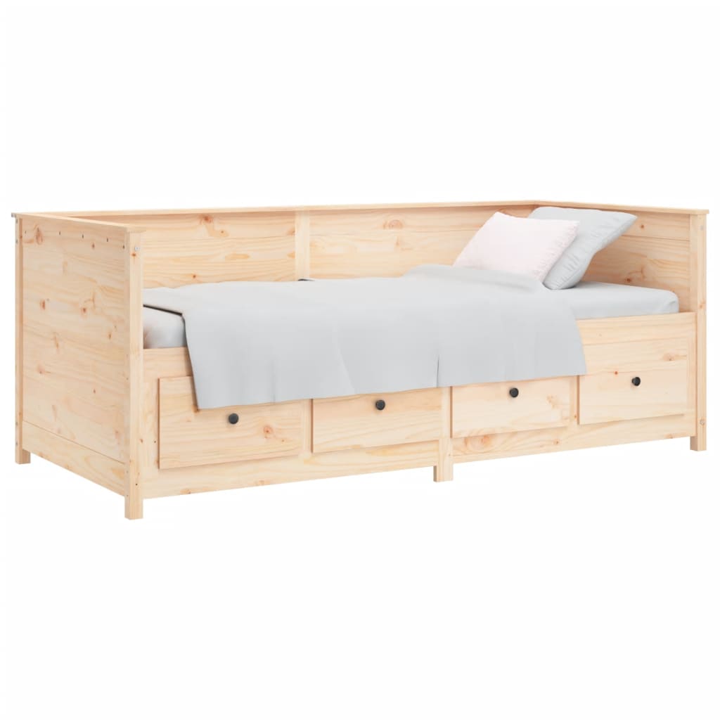 vidaXL Łóżko dzienne bez materaca 75x190 cm lite drewno sosnowe