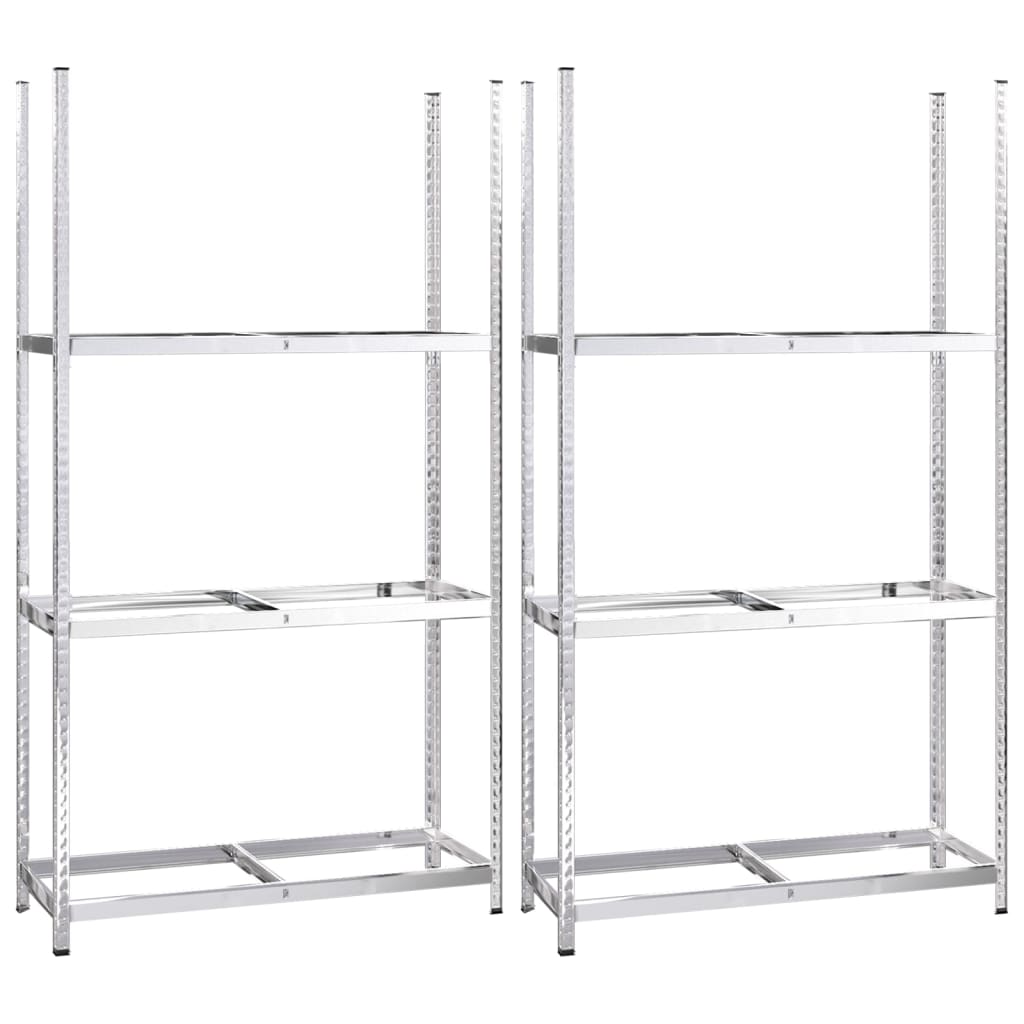 vidaXL 3-poziomowe regały na opony, 2 szt., 110x40x200 cm, stal