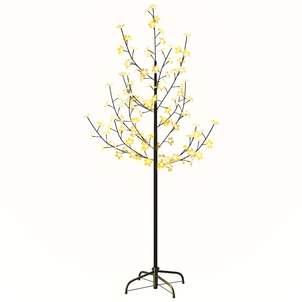 vidaXL Drzewko wiśniowe, 84 ciepłe białe LED, 120 cm