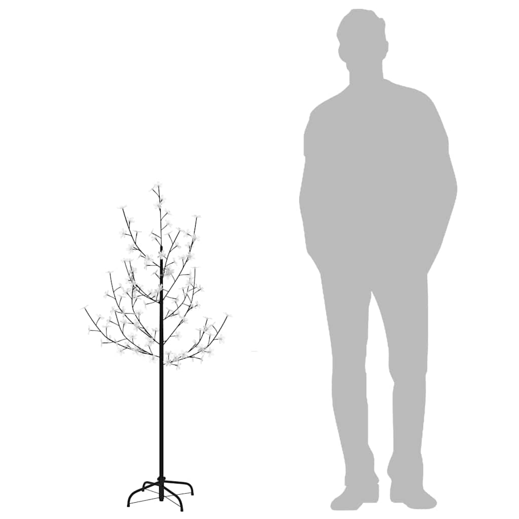vidaXL Drzewko wiśniowe, 84 ciepłe białe LED, 120 cm