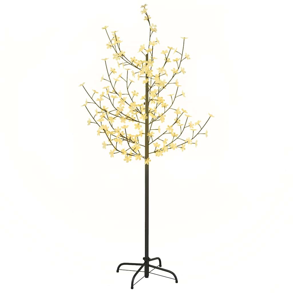 vidaXL Drzewko wiśniowe, 120 LED, ciepła biel, 150 cm