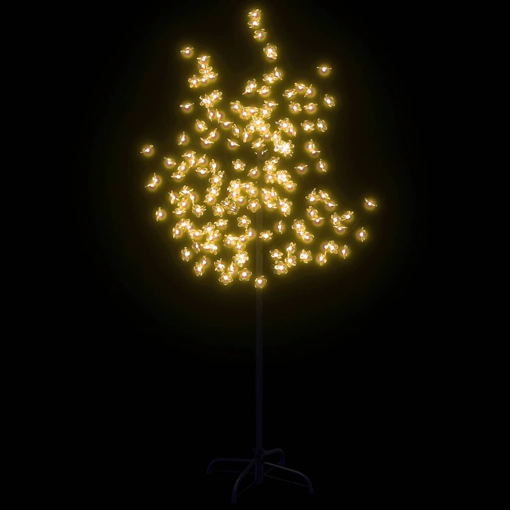 vidaXL Drzewko wiśniowe, 120 LED, ciepła biel, 150 cm
