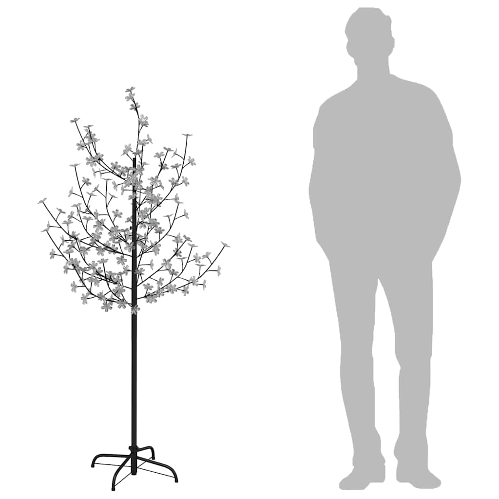 vidaXL Drzewko wiśniowe, 120 LED, ciepła biel, 150 cm