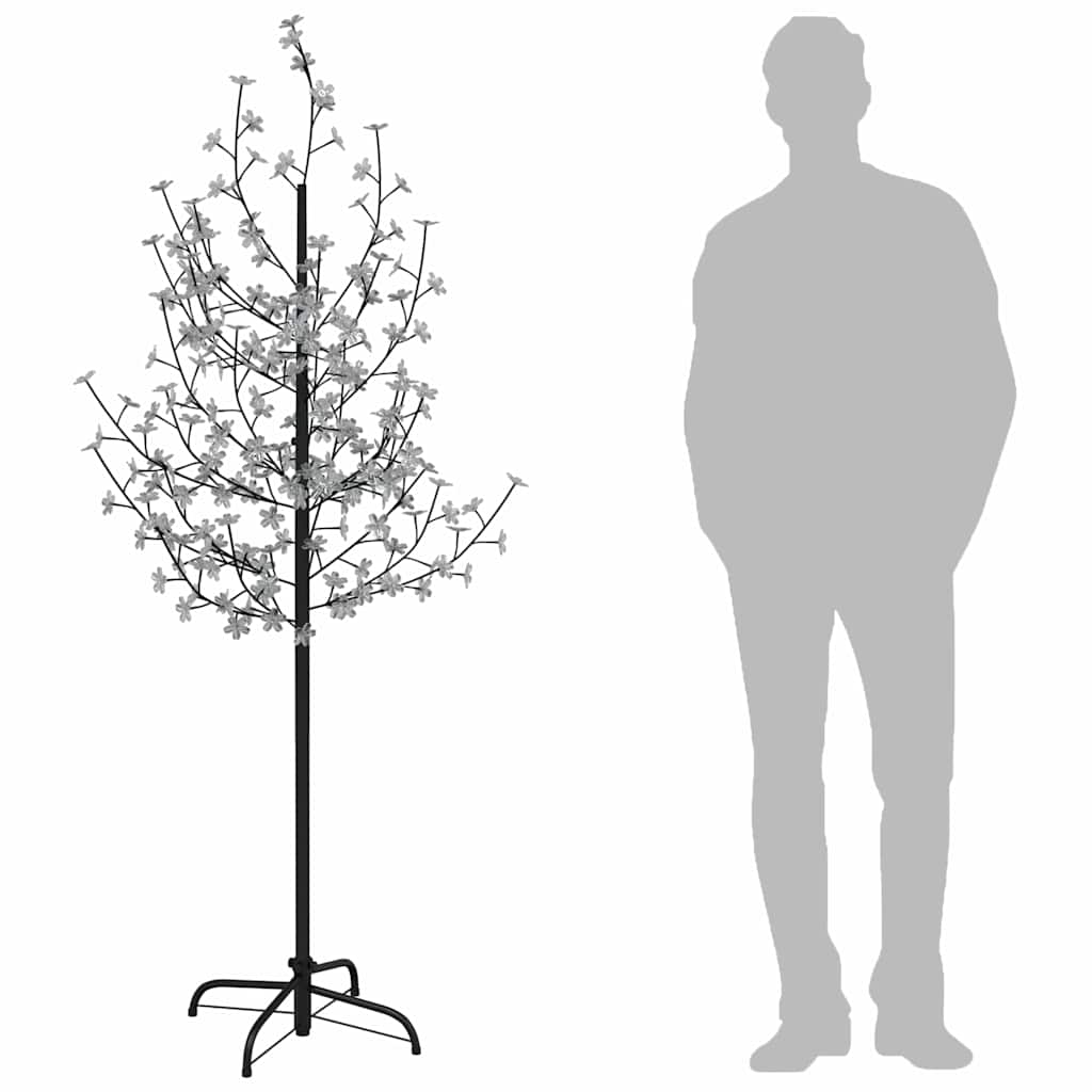 vidaXL Drzewko wiśniowe, 200 LED, ciepła biel, 180 cm