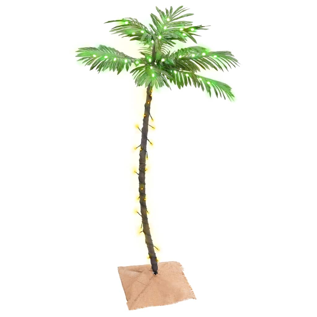 vidaXL Palma z oświetleniem, 72 ciepłe białe LED, 120 cm