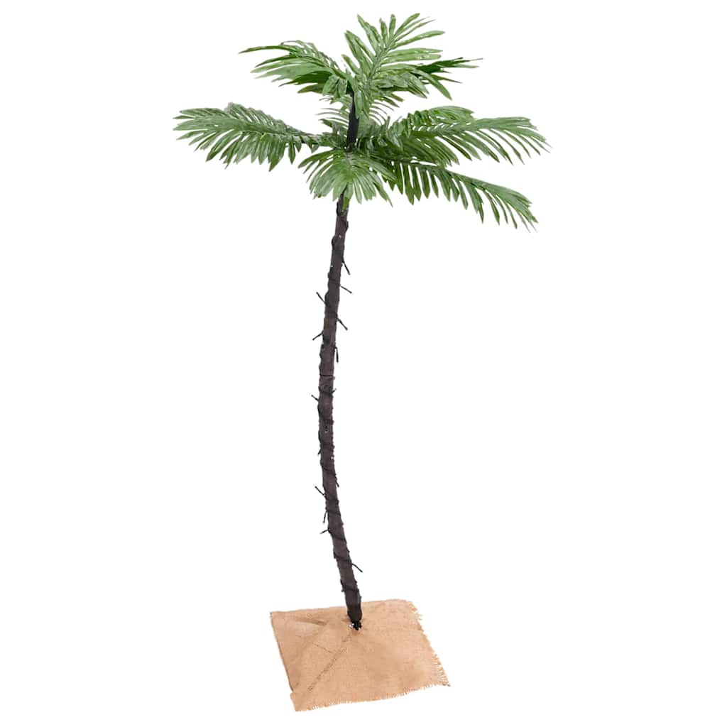 vidaXL Palma z oświetleniem, 72 ciepłe białe LED, 120 cm
