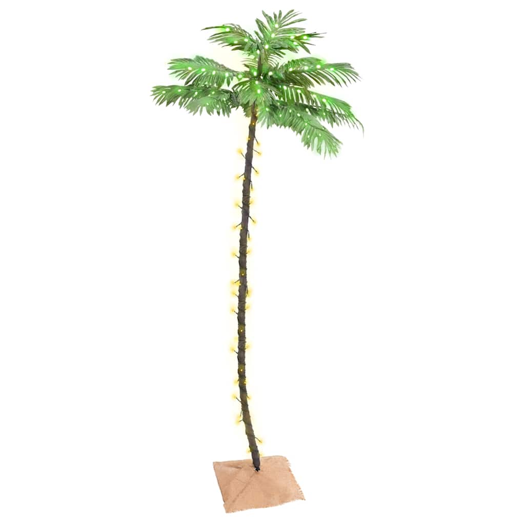 vidaXL Palma z oświetleniem, 136 ciepłych białych LED, 220 cm